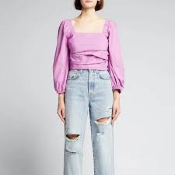 NWT Veronica Beard Kayla puff sleeve top - Picture 4 of 12